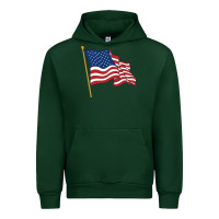 Forest Green American flag Urban Hoodie - linhVisuals