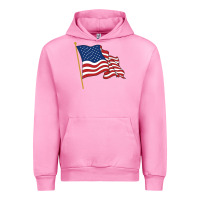 Fuchsia Pink American flag Urban Hoodie - linhVisuals