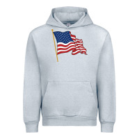 Heather Grey American flag Urban Hoodie - linhVisuals