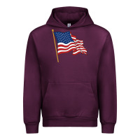 Mauve Wine American flag Urban Hoodie - linhVisuals