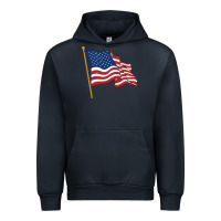Navy American flag Urban Hoodie - linhVisuals