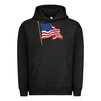 Pigment Black American flag Urban Hoodie - linhVisuals