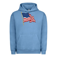 Pigment Pebble Blue American flag Urban Hoodie - linhVisuals