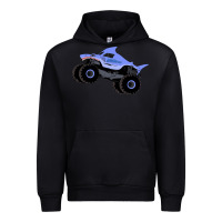Black Monster Truck Megalodon Urban Hoodie - linhVisuals