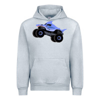 Heather Grey Monster Truck Megalodon Urban Hoodie - linhVisuals