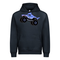 Navy Monster Truck Megalodon Urban Hoodie - linhVisuals