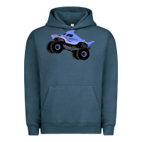 Pigment Midnight Navy Monster Truck Megalodon Urban Hoodie - linhVisuals