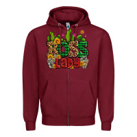 Burgundy boss lady with money and cactus Zipper Hoodie - AdoDesignShop