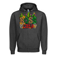 Charcoal Heather boss lady with money and cactus Zipper Hoodie - AdoDesignShop