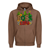 Chestnut boss lady with money and cactus Zipper Hoodie - AdoDesignShop