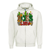 Oatmeal Heather boss lady with money and cactus Zipper Hoodie - AdoDesignShop