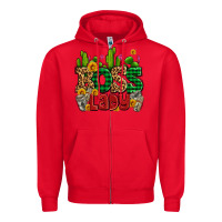 Red boss lady with money and cactus Zipper Hoodie - AdoDesignShop