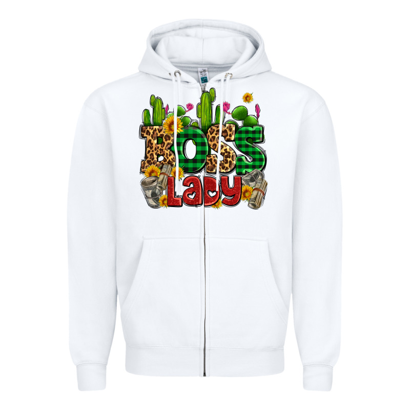 Boss Lady With Money And Cactus Zipper Hoodie by AdoDesignShop | Teevron