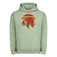 Pigment Oil Green say less do lesser funny sloth Urban Hoodie - linhVisuals