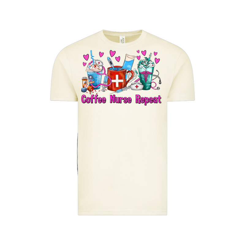 Coffee Nurse Repeat Nurse Coffee Cups Vintage Tee by FaDigitalArtStudio | Teevron