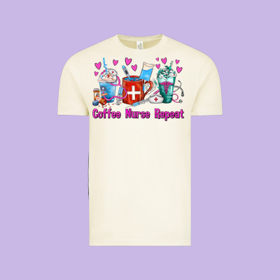 Coffee Nurse Repeat Nurse Coffee Cups Vintage Tee Designed By Fadigitalartstudio