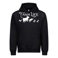 Black FARM LIFE ANIMAL Urban Hoodie - linhVisuals
