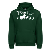 Forest Green FARM LIFE ANIMAL Urban Hoodie - linhVisuals