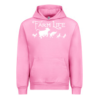 Fuchsia Pink FARM LIFE ANIMAL Urban Hoodie - linhVisuals