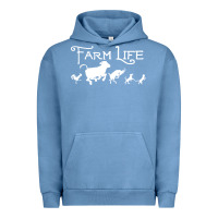 Pigment Pebble Blue FARM LIFE ANIMAL Urban Hoodie - linhVisuals