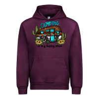 Mauve Wine camping is my happy place2 Urban Hoodie - JahusDesignShop