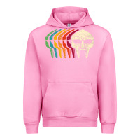 Fuchsia Pink Retro Mask Doom Urban Hoodie - linhVisuals