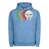 Pigment Pebble Blue Retro Mask Doom Urban Hoodie - linhVisuals