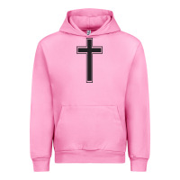Fuchsia Pink Cross Urban Hoodie - linhVisuals