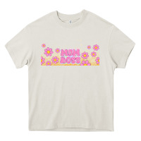 Cream mom boss daisies Heavy Core Tee - TumblerDesignByShophia