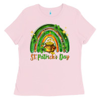 Bubblegum Pink St. Patrick's Day rainbow Ladies Tee - HowdyJamesFarm