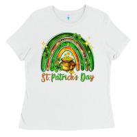 White St. Patrick's Day rainbow Ladies Tee - HowdyJamesFarm