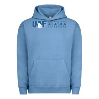 Pigment Pebble Blue University of Alaska Fairbanks Urban Hoodie - linhVisuals