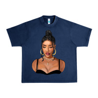 Navy black woman Urban Heavy Tee - FaDigitalArtStudio