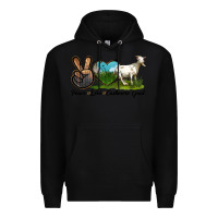 Black Peace Love Cashmere Goat Premium Hoodie - LillyAllenDesigns