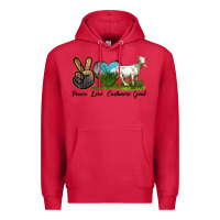 Cardinal Peace Love Cashmere Goat Premium Hoodie - LillyAllenDesigns