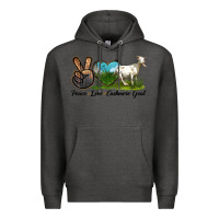 Charcoal Heather Peace Love Cashmere Goat Premium Hoodie - LillyAllenDesigns