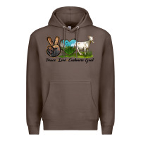 Coffee Peace Love Cashmere Goat Premium Hoodie - LillyAllenDesigns
