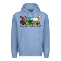 Colony Blue Peace Love Cashmere Goat Premium Hoodie - LillyAllenDesigns