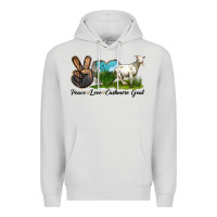 Dove Grey Peace Love Cashmere Goat Premium Hoodie - LillyAllenDesigns