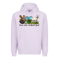 Lilac Peace Love Cashmere Goat Premium Hoodie - LillyAllenDesigns