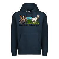 Navy Peace Love Cashmere Goat Premium Hoodie - LillyAllenDesigns
