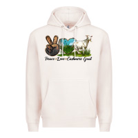 Pale Pink Peace Love Cashmere Goat Premium Hoodie - LillyAllenDesigns