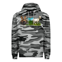 Slate Camo Peace Love Cashmere Goat Premium Hoodie - LillyAllenDesigns