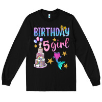 Black birthday girl 5 Long Sleeve Tee - BundleAndBundleShop