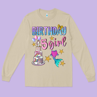 Birthday Girl 5 Long Sleeve Tee Designed By Bundleandbundleshop