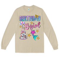 Mushroom birthday girl 5 Long Sleeve Tee - BundleAndBundleShop