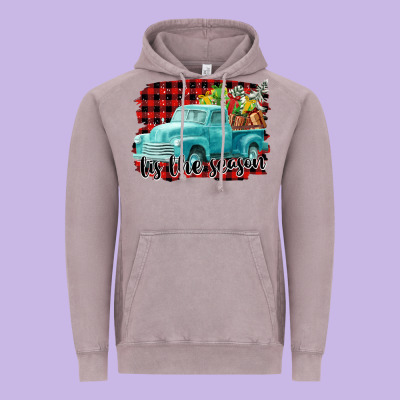 Tis The Season Christmas Truck Vintage Hoodie Designed By Fadigitalartstudio