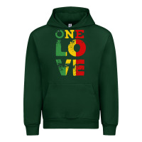 Forest Green one love rasta reggae Urban Hoodie - linhVisuals