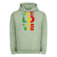 Pigment Oil Green one love rasta reggae Urban Hoodie - linhVisuals