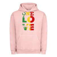 Pigment Salmon one love rasta reggae Urban Hoodie - linhVisuals